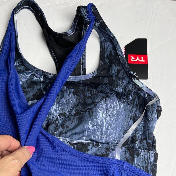 TYR Maximum Support STORM MADISON 2n1 Tankini Swim Top Blue Small 4/6 - $60 - Picture 5 of 7